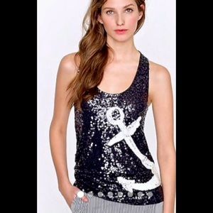 J Crew Sequin Flowy Tank
